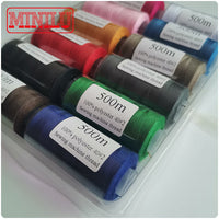 Polyester Sewing Thread Set, 500m Spools, 12-Color Assortment for Hand & Machine Sewing