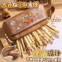 Capybara Large Capacity Pencil Case for Students, Cute Cartoon Stationery Pouch