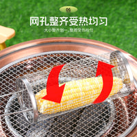 Portable Stainless Steel BBQ Roasting Basket for Outdoor Camping Grilling