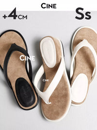 Abdominal Store Women's Flip Flops 4cm Platform Beach Sandals Outdoor Summer Toe Post Slippers