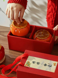 Persimmon Ornaments with Tray and Charms for New Home Housewarming Gift Set
