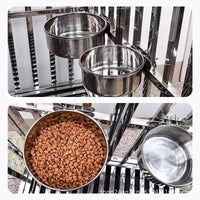 Pet Stainless Steel Hanging Bowl for Cages - Anti-Tip Food and Water Feeder