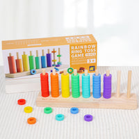 Rainbow Stacking Rings Sorting Toy for Toddlers, Educational Logic Thinking Game