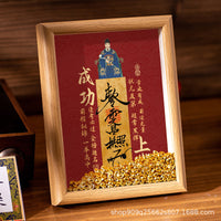 Good Luck Exam Success Photo Frame with Gold Ingots Desktop Decor