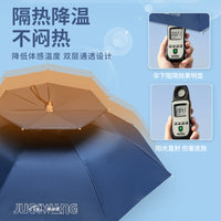 Hands-Free Fishing Umbrella Hat for Sun and Rain Protection, Foldable Head-Mounted Design