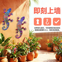 Gecko Metal Wall Art Decor for Outdoor Garden Patio