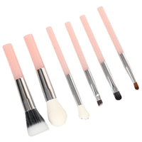 6-Piece Portable Makeup Brush Set with Soft Bristles and Storage Case
