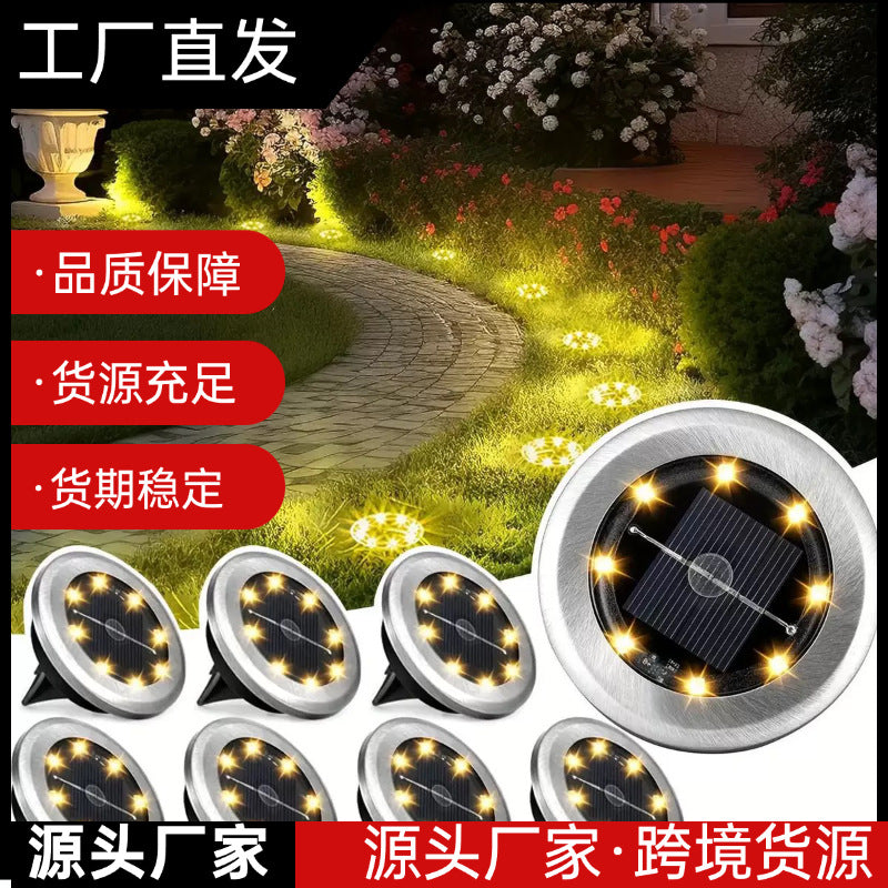 Solar Powered Mini Ground Lights for Garden & Lawn, Waterproof Outdoor Landscape Pathway Lighting