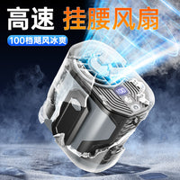 Portable USB Rechargeable Waist Clip Fan with Flashlight for Home & Outdoor Use
