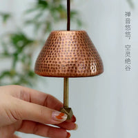 Hand-Hammered Copper Wind Chime Bell for Outdoor Meditation and Decor