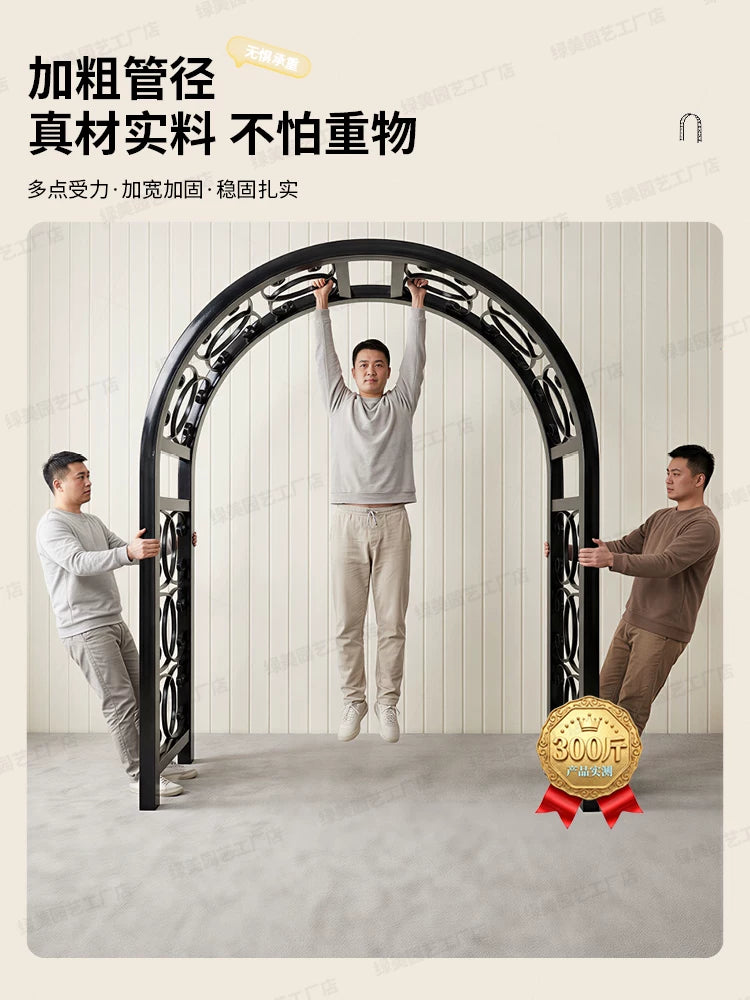 European Style Iron Archway Arbor for Climbing Plants, Garden Decoration
