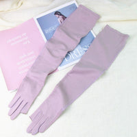 Women's Summer UV Protection Cotton Driving Gloves with Two-Finger Design