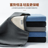 Men's Double-Sided Velvet Thermal Underwear Set V-Neck/Crew Neck Fleece Lined Base Layer