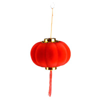 Flocked Red Lantern String Decorations for Chinese New Year and Festive Occasions
