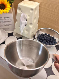 Yinuo Kitchen 304 Stainless Steel Colander with Handle, Rice Washing Bowl, Strainer, Drain Basket