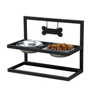 Elevated Double Stainless Steel Pet Bowls for Dogs and Cats, Removable Food and Water Feeder with Stand