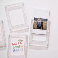 Mini Instant Photo Frame with Stand - Cute Cartoon Desktop Display for 3-inch Photos