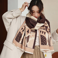 Women's Cashmere-Feel Warm Cape Shawl Scarf for Winter
