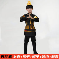 Kids Yue Fei General Costume with Cape for Stage Performance
