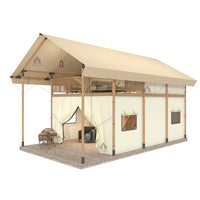 Luxury Glamping Tent Double-Layer Loft Outdoor House for Resorts & Scenic Areas
