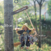 Halloween Witch Rubber Hanging Ornament for Cafe & Scene Decor