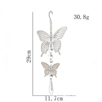 3D Stainless Steel Rotating Wind Chime with Crystal Prism Pendant for Garden Decor