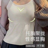 Women's Seamless Padded Camisole with Built-in Bra, Slimming Tank Top for Layering or Outerwear