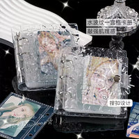 Crystal Clear 3-Inch Mini Photo Card Album with Wavy Design, Loose-Leaf Collector for Kpop Photocards