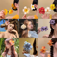 Elegant Artificial Orchid & Hydrangea Hair Clips for Women, Vacation Style Hair Accessories for Photoshoots