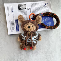 Christmas Bear Plush Keychain Pendant for Bags - Cute Stuffed Bear Doll Gift