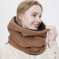 Winter Thick Double-Layer Faux Lambswool Neck Warmer for Cycling and Cold Protection