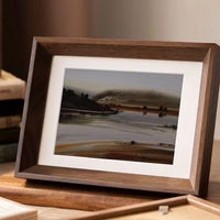 Wooden Photo Frame for Tabletop or Wall Mounting, Walnut/Wood Grain Finish, Multiple Sizes