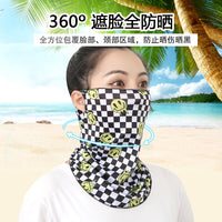 Summer Outdoor Cycling Sun Protection Ice Silk Neck Gaiter with Ear Loops