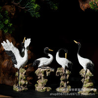Resin Crane Figurine for Aquarium Landscape and Home Decor