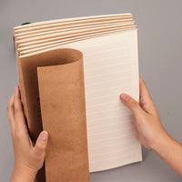 A4 Kraft Paper Notebook Set - Lined, English, Cornell, or Grid Pages for Students & Office