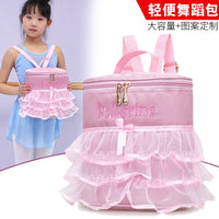Girls' Ballet Dance Bag with Lace and Large Capacity - Pink