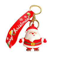 Christmas Santa Snowman Reindeer Keychain Pendant for Car Keys and Bags