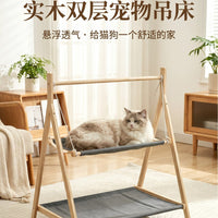 Cat Hammock Bed Double-Layer Swing Pet Rocking Chair for All Seasons