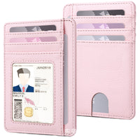 Compact PU Leather Card Holder Wallet for Women, Multi-Card Slots, Anti-Demagnetization