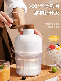Manual Ice Shaver Machine for Home Use, Portable Hand-Crank Ice Crusher for Shaved Ice and Slushies