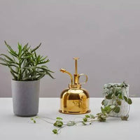 Vintage Nordic Brass Watering Can for Indoor Plants & Gardening