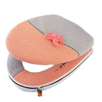 Toilet Seat Cover 2-Pack, Zippered, Thickened Plush, Warm, Universal for All Seasons