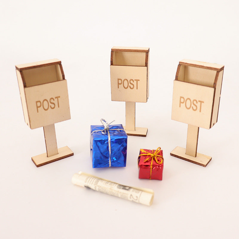 Miniature Mailbox Model 1:12 Scale for OB11 Dollhouse Christmas Decor