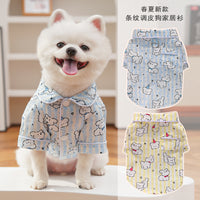 Pet Dog Cotton Shirt with Puppy Print for Small to Medium Breeds