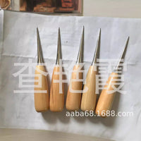Leather Crafting Wood Handle Awl for Punching Holes and Weaving