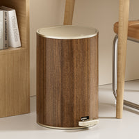 Foot Pedal Trash Can with Lid, Odor Isolation, Wood Grain Retro Style, for Home Kitchen Office