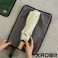 Portable Absorbent Umbrella Storage Bag with Waterproof Exterior for Wet Umbrellas