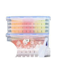 Stackable Ice Cube Trays with Lid and Storage Bin, Food-Grade Silicone Ice Maker Mold for Freezer