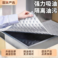 Range Hood Grease Filter Mat and Dust Cover Set with Oil Absorbing Strips