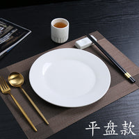 Pure White Ceramic Dinner Plates for Restaurant & Home Use - Steak, Pasta, Appetizer Dishes